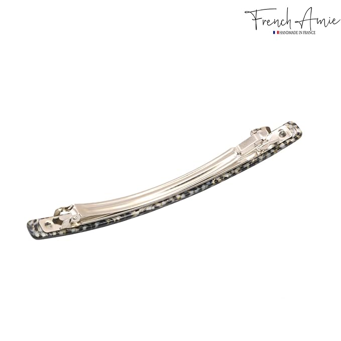 French Amie Long and Thin Opera Large 4" Handmade Celluloid Hair Barrette French Hair Clip for Girls Strong Hold Hair Clips for Women No Slip Durable Paris Hair Accessories, Made in France (Opera)