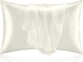 BEDELITE Satin Pillowcase for Hair and Skin, Super Soft and Cooling Similar to Silk Pillow Cases 2 Pack with Envelope Closure, Gift for Women Men(20"x40" King Size, Ivory)