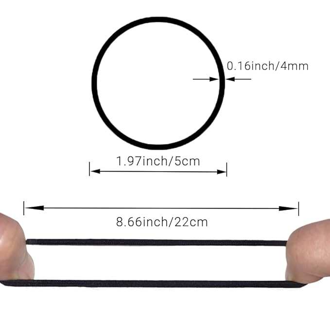 Black Hair Ties Hair Elastics Rubber Bands No Damage for Thick and Curly Hair Long-Lasting Braids Ponytails Holders All Hair Types Pain-Free Hair Accessories for Women or Men 50 PCS 4MM