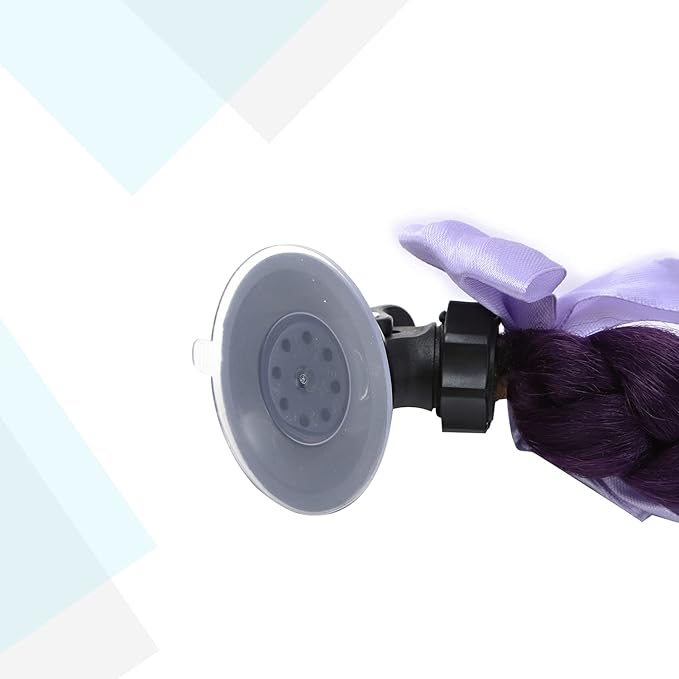 SEGO 1PCS/2PCS Helmet Pigtail Braids with Detachable Suction Cup Bowknot Ponytail Hair Many Colors (Helmet not Included)
