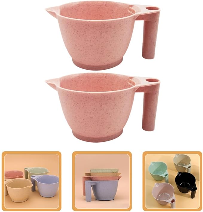 Luxshiny 2pcs Portable Hair Dye Mixing Bowl Tint Bowls for Hair Salon Material and Application