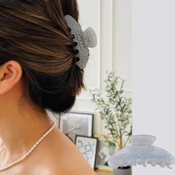 Personalized Hair Claw Clips with Rhinestones - Custom Bridal Claw Clips (Pearl Yellow)
