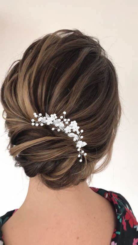 Bridal Hair Accessories, Beusoulover 3 Pieces Silver Hair Pins for Women Wedding, Bridesmaid, Flower Girl, U Shaped Bridal Flower Rhinestone Pearl Hair Pins Hair Vine Hair Piece (Silver)