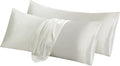 Aormenzy Satin Body Pillow Cover Set of 2, 20x54 Inches White Body Pillow Case for Adults, Silky Soft & Cooling with Envelope Closure