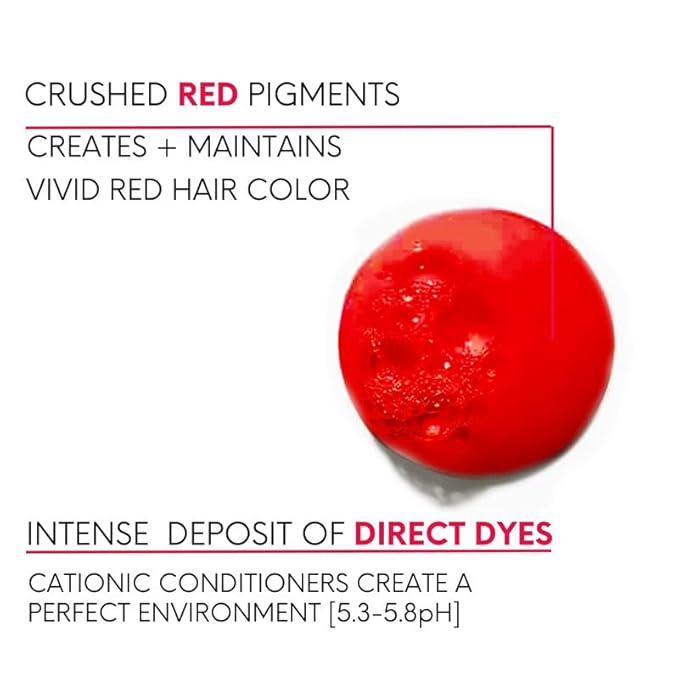 Watercolors Intense Color Depositing Shampoo, Semi Permanent Hair Color 8.5 oz - RED