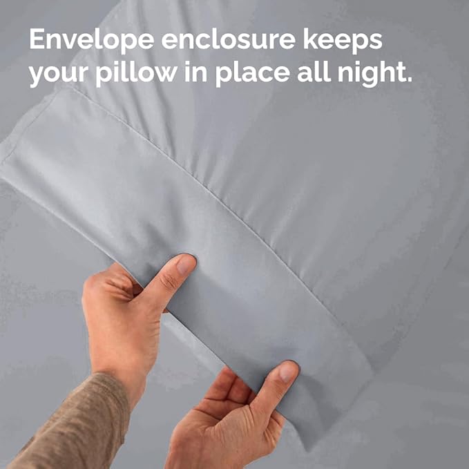 Queen Pillow Cases - 2 Pack - Super Soft Pillowcase Covers - Envelope Enclosure - Hotel Quality Pillow Protectors - Wrinkle Free, Shrink & Stain Resistant - Machine Washable - 20" x 30" (Steel Blue)