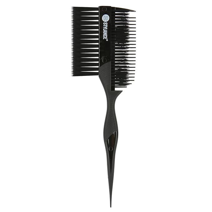 Professional 3 Pieces Hair Dye Brush Comb Set – Dual-Sided Hair Coloring Applicator for Salon Stylists – Tint Brush & Comb for Balayage, Highlights, and Root Touch-Up (Black)