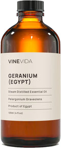 VINEVIDA Geranium Essential Oil 4 oz - Undiluted, DIY Candle Scents & Bulk for Soap Making