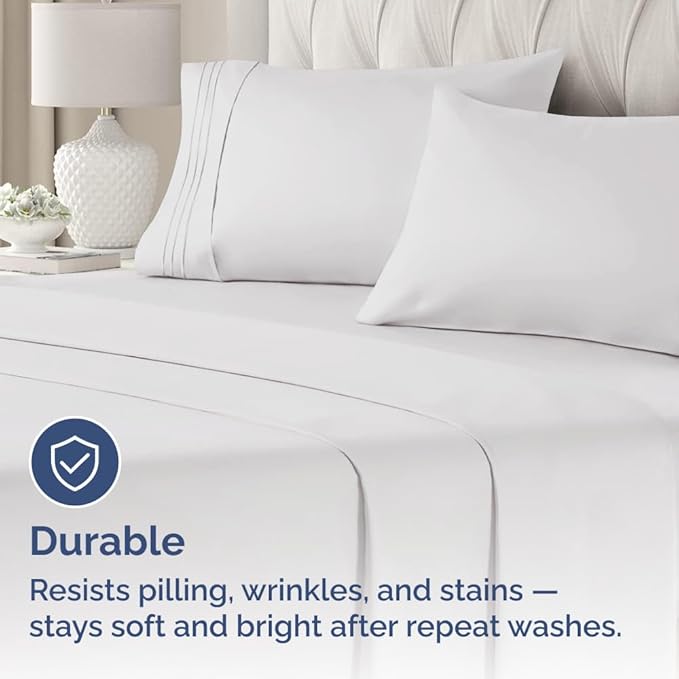 King Pillow Cases Set of 4 - Ultra Soft Hotel Quality Pillowcase Covers - Comfy, Cozy & Wrinkle Free - Shrink, Stain & Fade Resistant - Machine Washable Pillow Protectors - 4 Piece Set - French Grey