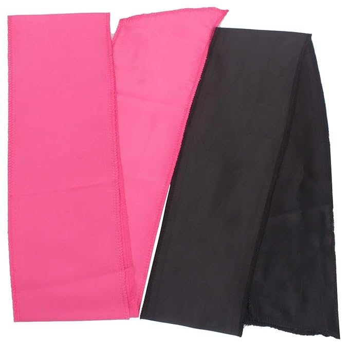 XTREND 2Pcs Edge Laying Scarf for Wigs Fashion Edge Scarf for Lace Front Wig 58 Inch Soft Women's Satin Headband for Makeup Non Slip Hair Wrap Wigs Grip (1pc Pink#+1pc Black#)