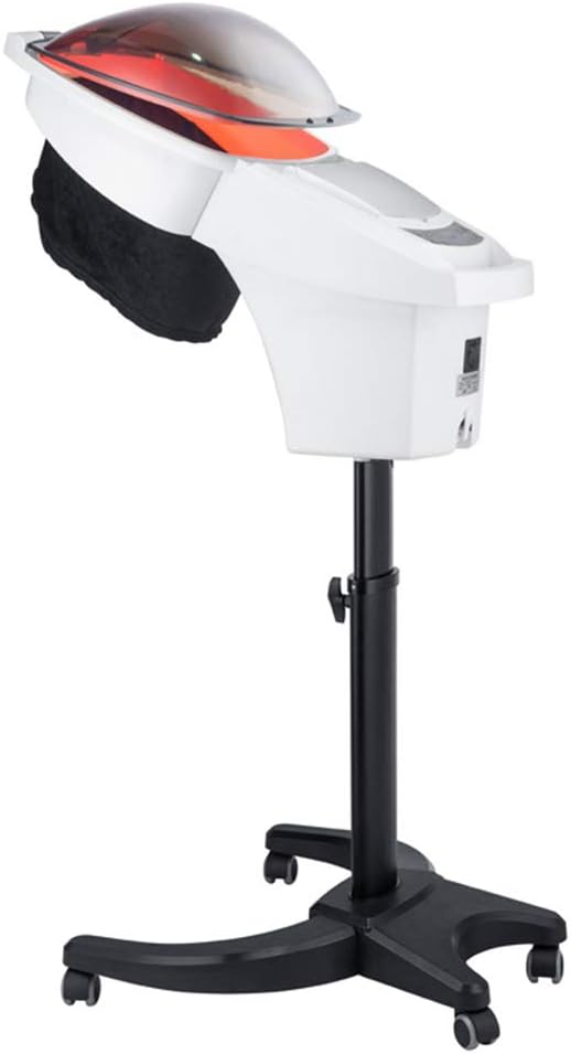 Hair Steamer Hair Mister Hooded Ozone O3 Micro Mist Hair Care Professional Machine White UV Protect Paint Unit Barber Shop Red Blue Light Black Natural Hair Deep Conditioning Wheel Base ET1408BM