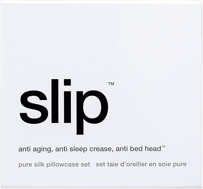 slip The Original King Silk Pillow Case Duo - 100% Pure 22 Momme Mulberry Silk - King Standard Size - Anti-BedHead, Anti-Sleep Crease, White (20" x 36")