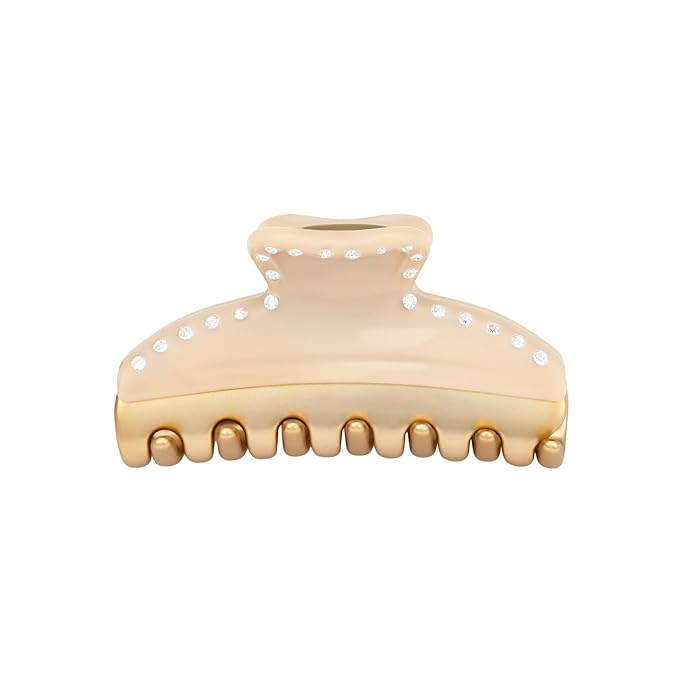 2026 Premium Durable Hair Claw Clip for Women, Original Italian Designed Strong Grip Hair Clips for Normal Fine Thin Hair, No Slip Jaw Clips with Gift Box for Christmas Birthday Girls, 3 Inch Beige