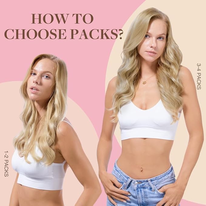 GOO GOO Tape in Hair Extensions Human Hair, 16/22 Light Blonde Highlighted Golden Blonde, 22inch 100g 40pcs, Skin Weft Seamless Invisible, Silky Straight with Thick Ends, Remy Human Hair