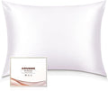 Adubor Mulberry Silk Pillowcase 2 Pack for Hair and Skin with Hidden Zipper, Both Side 23 Momme Silk,900 Thread Count, White, Queen Size,20x30 inch