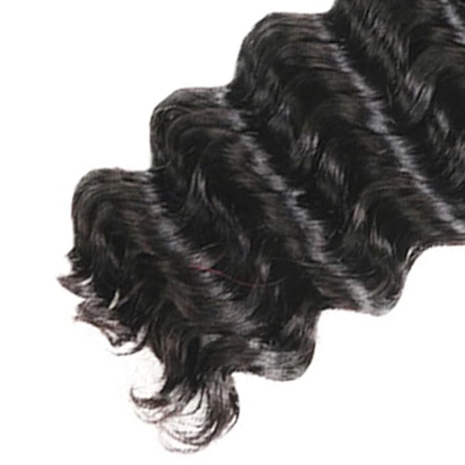 Color 1B Bundles Human Hair Natural Black Deep Wave Bundles Niegmeag Brazilian Virgin Remy Single Bundle 14 Inch Color 1B Deep Wave Bundle 100g