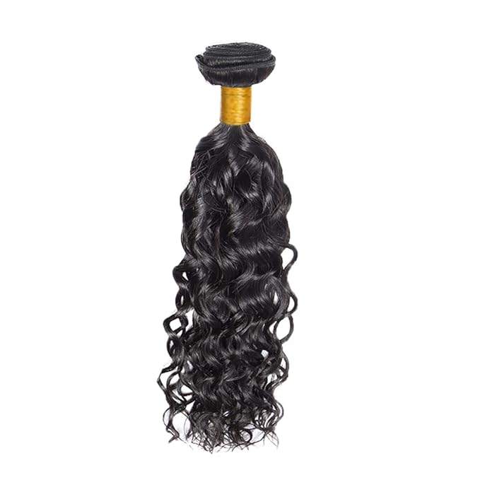 34 Inch Color 1B Bundles Human Hair Natural Black Water Wave Bundles Niegmeag Brazilian Virgin Remy Hair Extensions Double Weft Hair Weave Natural Black Color