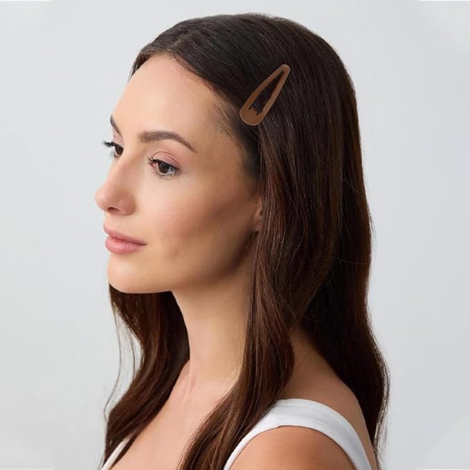 25 Pieces 2.8 Inch Large Snap Hair Clips No Slip Metal Clips Hair Barrettes for Women Hair Pins Hair Accessories Salon Supplies (Brown)