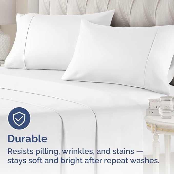 King Pillow Cases - 2 Pack - Super Soft Pillowcase Covers - Envelope Enclosure - Hotel Quality Pillow Protectors - Wrinkle Free, Fade, Shrink & Stain Resistant - Machine Washable - 20" x 40" (White)