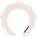 Spa Headbands for Washing Face or Makeup, Sponge Bubble Skincare Headbands, Puffy Terry Cloth Hairband for Women, Skin Care Makeup Headwear Hair Accessories for Girls (Beige)