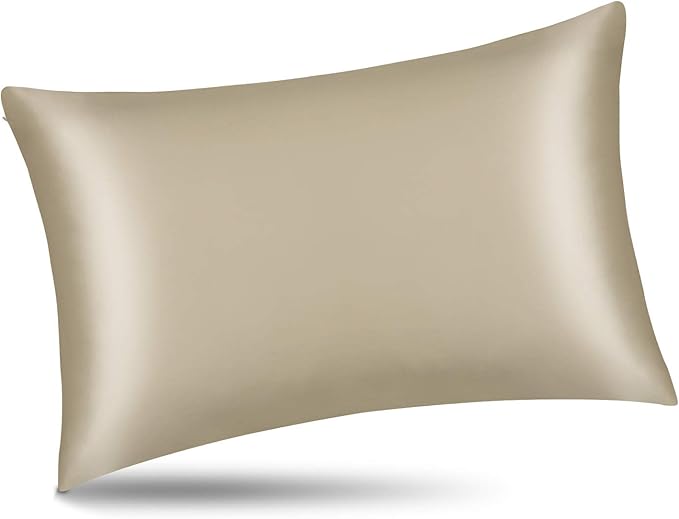 ALASKA BEAR King Size Silk Pillowcase Random Color Silk Scrunchie Gift Set for Beauty Sleep (1, Beige)