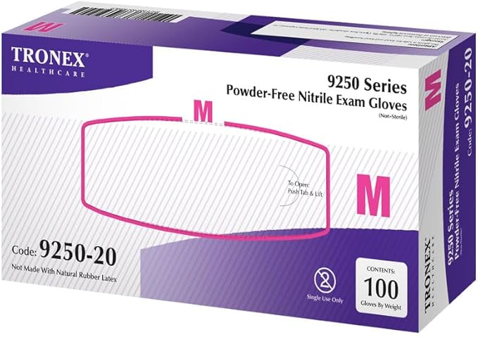 TRONEX XS - 2XL Nitrile Glove, Examination, Fingertip-Textured, Powder-Free, Blue