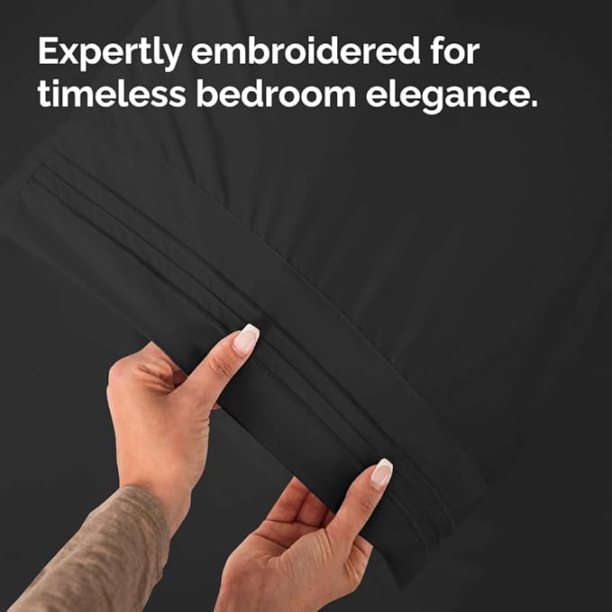 King Pillow Cases Set of 6 - Ultra Soft Hotel Quality Pillowcase Covers - Comfy & Wrinkle Free - Shrink, Stain and Fade Resistant - Easy-Care, Machine Washable Pillow Protectors - 6 Piece Set - Black
