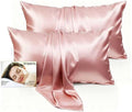 Set of 2 100% Mulberry Silk Pillow Cases - 6A Luxury Silk Pillowcase for Hair and Skin – Anti-Wrinkle, Cooling & Smooth, Hidden Zipper – Pillowcases for Sleeping Women Girl, Boy (Pink, Standard)