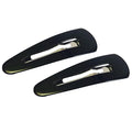 French Amie Clic Clac Pair of Large Black Handmade Cellulose Snap Hair Pin Clip