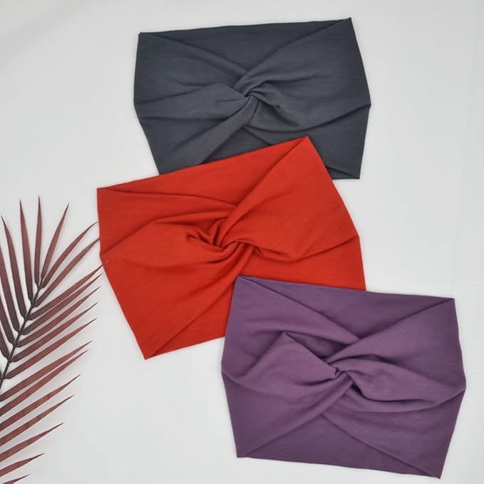 Wide Headbands For Women Extra Large Headband Twisted Knot Head Bands For Women's Hair Band Scarf Turban Accessories 6 Pack