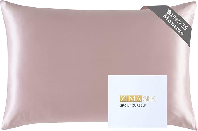 ZIMASILK 25 Momme 100% Pure Mulberry Silk Pillowcase for Hair and Skin Care, Highest Grade 6A Pillow Cases for Women, Long-Lasting Durablity, Gift for Women Men, 1Pc (Standard 20"x26", Light Plum)