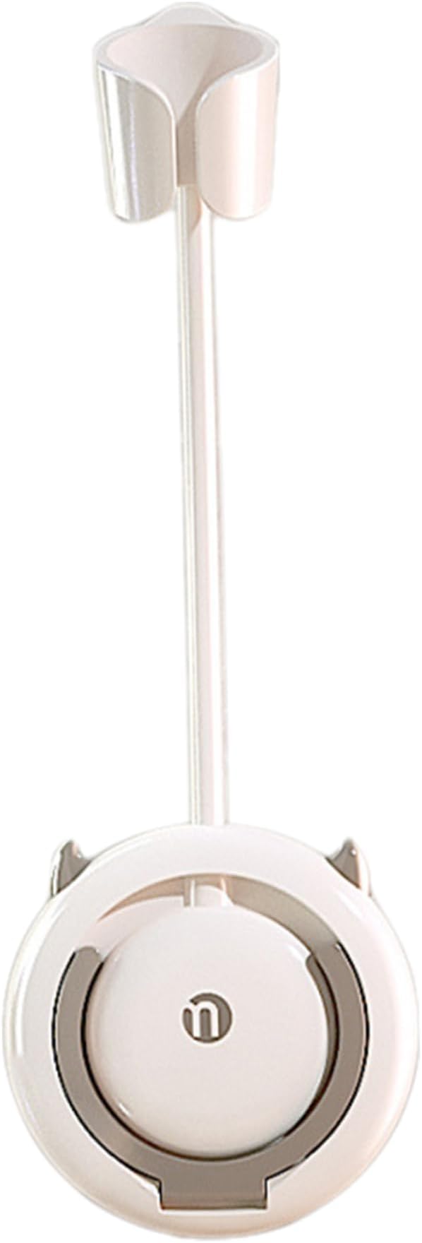 Blow Dryer Holder Wall Mounted 5x13.2 Inch Plastic Hair Dryer Stand Hands Free with Bendable Neck Blow Dryer Stand with Hooks & Foldable Bracket for Bathroom Organization Wall Mounted Hair Dryer Blow