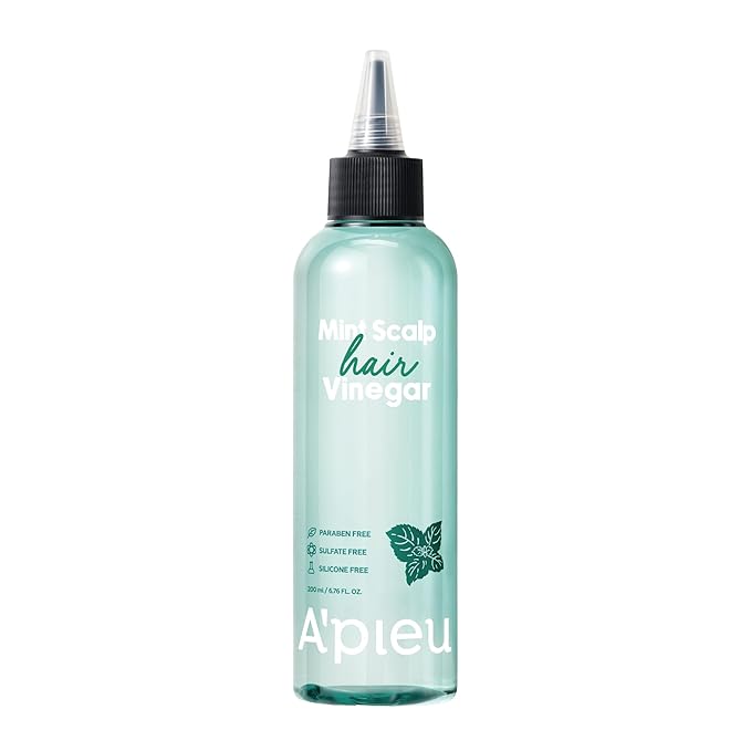 A’PIEU Mint Hair Vinegar - Deep Scalp Clean & Detox for Oily Scalp, Buildup & Dandruff Scalp Treatment, pH-Balancing Rinse for Fresh, Shiny Hair, Korean Hair Care, 6.76 fl oz