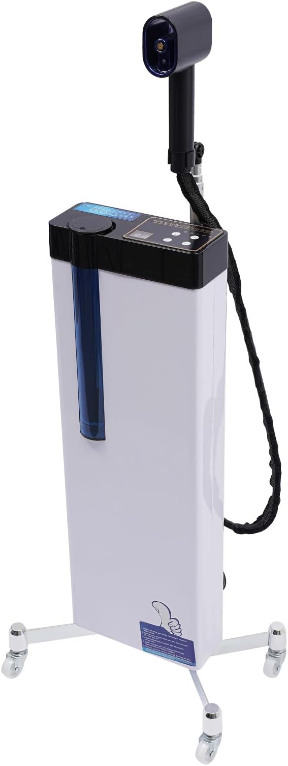 1300W Nano Hair Steamer, 3-in-1 Professional Multifunctional Negative Ions Hair Steamer Machine with Intelligent Control ＆ Pulleys for Hair Care Hair Repair Salon Spa Equipment (White)