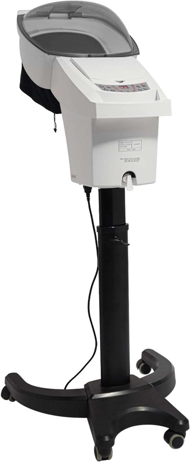 Hair Steamer, 7 Light Professional Standing Deep Conditioning Hair Steamer, Household Hair-Care Machine with Hair-Care Hood & 57.49 oz Water Tank for Salons Barbershops (White)