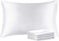 BEDELITE Satin Pillowcase with Zipper 4 Pack, White Pillow Cases Queen Size, Super Soft and Cooling Similar to Silk Pillow Cases, Gift for Women Men(20x30 Inches)