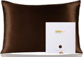 ZIMASILK 100% Pure Mulberry Silk Pillowcase for Hair and Skin Health,Soft and Smooth,Both Sides Premium Grade 6A Silk,600 Thread Count,with Hidden Zipper,1pc(Standard 20''x26'',Chocolate)