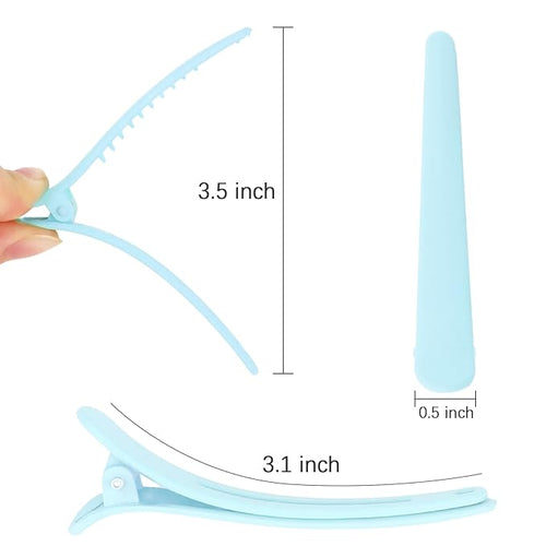 12 Pcs Light Blue Hair Clips for Styling Sectioning, YISSION 3.1 Inch Matte Alligator Hair Clips Hair Barrettes No Crease Duck Billed Hair Clip, Hair Styling Accessories for Women Girls