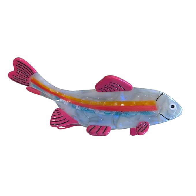 Novelty Rainbow Fish Hair Clips,Cellulose Acetate Hair Clips,Big Claw Clips for Girl,Hair Accessories