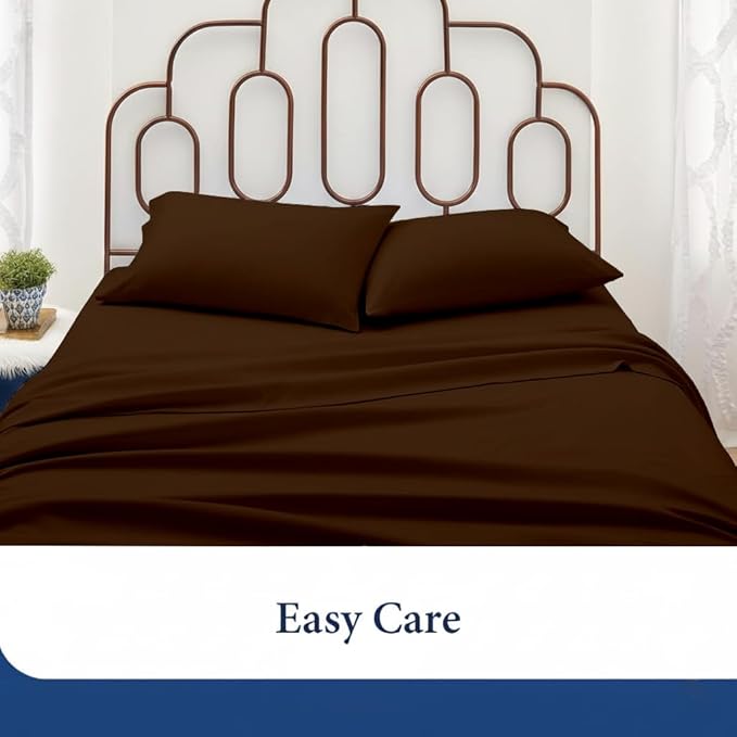SKY BEDDINGS King Pillowcase Set of 2 - Soft Brushed Microfiber Pillow Cases with Envelope Clouser - Wrinkle-Free, Fade-Resistant Pillow Covers - 20 x 40 Inches, Chocolate