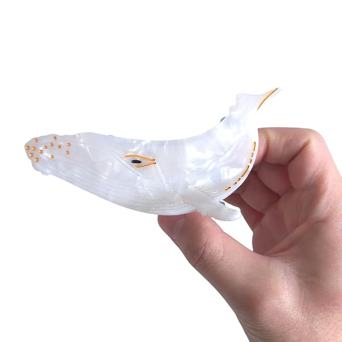 Novelty White Whale Hair Clips,Cute Acetate Hair Clip,Big Claw Clips for Women