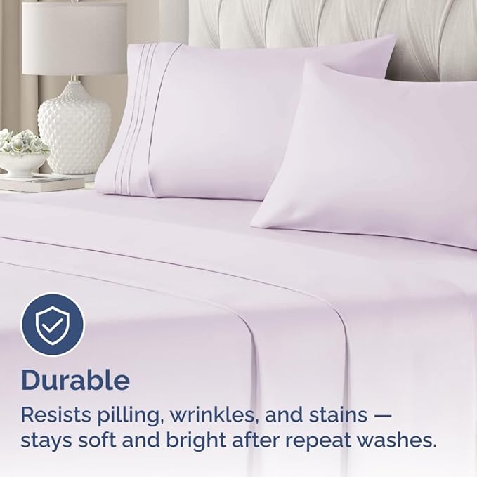 Queen Pillow Cases Set of 2 - Ultra Soft Hotel Quality Pillowcase Covers - Comfy, Cozy & Wrinkle Free - Shrinkage and Fade Resistant - Machine Washable Pillow Protectors - 2 Piece Set - Light Lavender