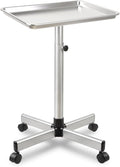 Salon Tray on Wheels, Rolling Tattoo Tray, Adjustable Hair Stylist Tray, Metal Mayo Stand Tray, Salon Color Tray Use As Medical Tray, No-Rusting