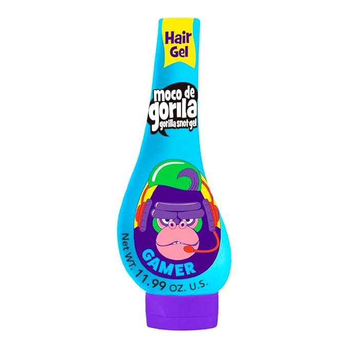 Moco de Gorila Gamer, Hair Styling Gel, Long-Lasting Hold, Reactivatable with Water, 3-Pack of 11.92 Oz Each, 3 Squeezable Bottles.