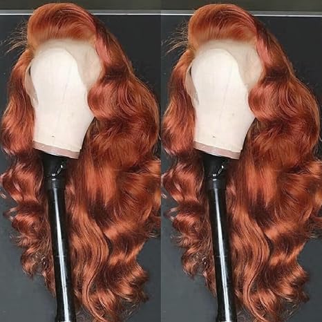 AMIRTY 220% Density Orange Ginger Lace Front Wigs Human Hair 13X4 HD Transparent Lace Front Wigs Human Hair Pre Plucked with Baby Hair #33 Wigs For Women 22 Inch