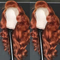 AMIRTY 200% Density Orange Ginger Lace Front Wigs Human Hair 13X4 HD Transparent Lace Front Wigs Human Hair Pre Plucked with Baby Hair #33 Wigs For Women 22 Inch