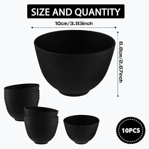 10 Piece Silicone Mixing Bowl Set, 3.93-Inch Microwaveable Silicone Bowls, Facial Bowls for Aestheticians, for Facial Masks, Mud Masks and Other Skin Care Products