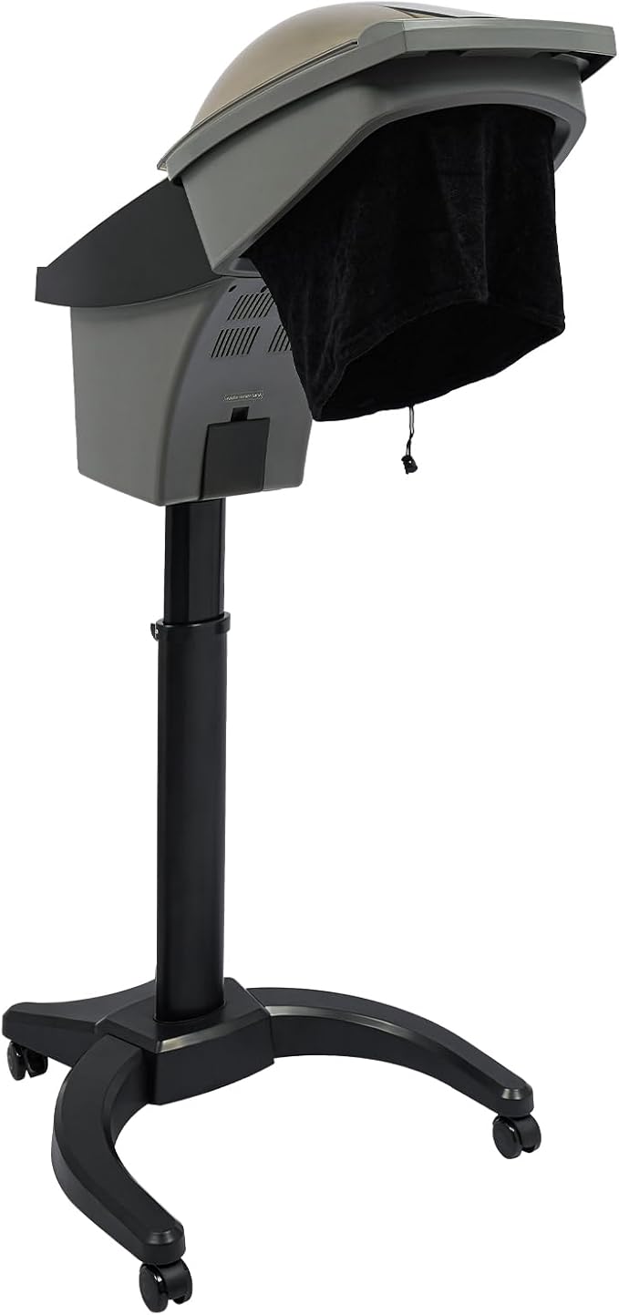 Professional Standing Hair Steamer 700W, Multi-Function Household Hair Salon Steamer with Hair Care Hood, 50-58.66in Adjustable Height, 7-Color Light for for Home, Beauty Salon Spa Equipment (Black)