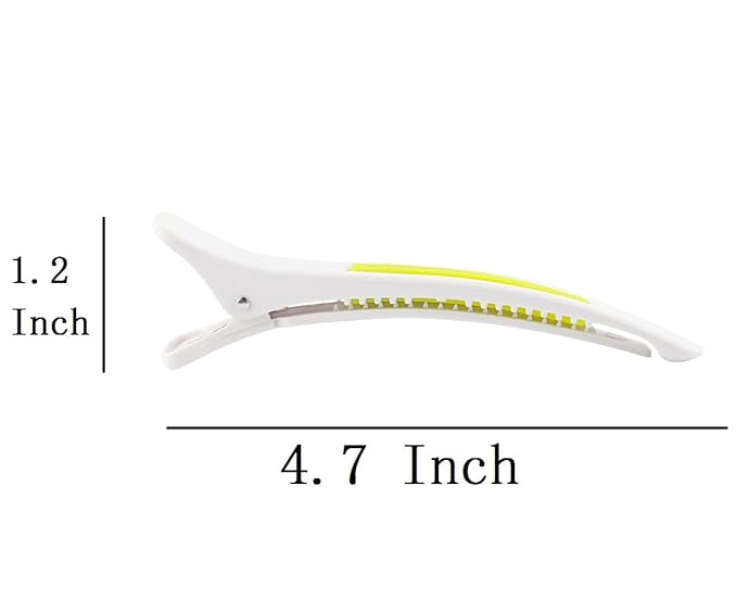 6Pcs/set Pinup Plastic Duck Bill Hair Clips for Sectioning Hair - Professional Non Slip Silicone band Clips Salon DIY Accessories Hairpins Hairgrip for Women(White-Style1)