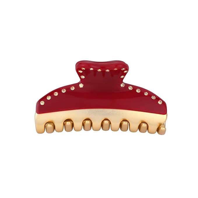 2026 Premium Durable Hair Claw Clip for Women, Original Italian Designed Strong Grip Hair Clips for Normal Fine Thin Hair, No Slip Jaw Clips with Gift Box for Christmas Birthday Girls, 3 Inch Red